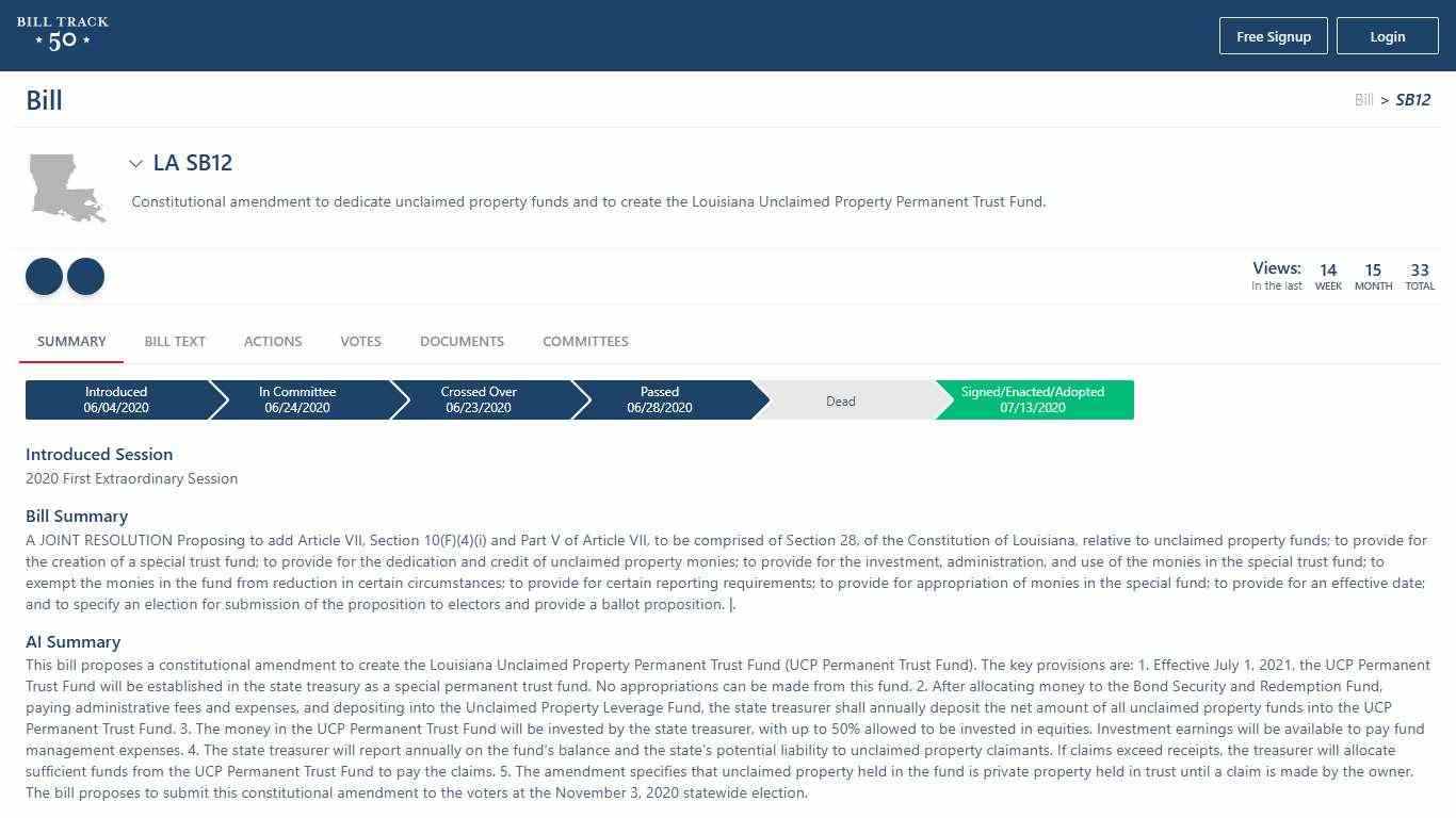 LA SB12 | BillTrack50